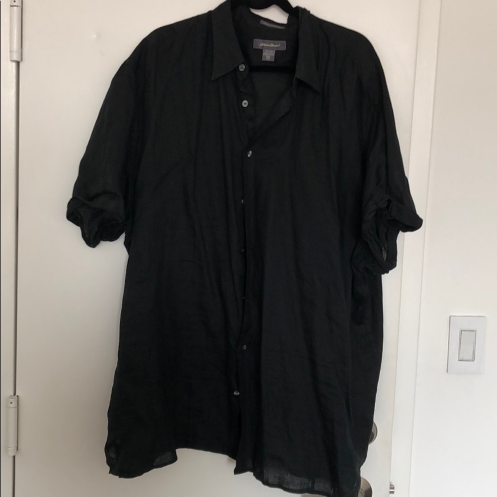Black linen shirt